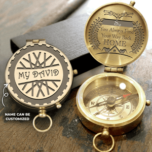 Personalised Engraved Compass - Cycling - To My Man - Find Your Way Back Home - Augpb26015 - Gifts Holder