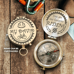 Personalised Engraved Compass - Cycling - To My Man - You Are My Favorite Riding - Augpb26014 - Gifts Holder