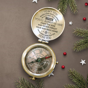 Personalised Engraved Compass - Family - To My Son - You'll Always Be Safe - Augpb16009 - Gifts Holder