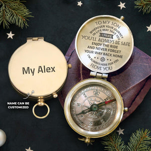 Personalised Engraved Compass - Family - To My Son - You'll Always Be Safe - Augpb16009 - Gifts Holder
