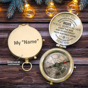 Personalised Engraved Compass - Family - To My Son - You'll Always Be Safe - Augpb16009 - Gifts Holder