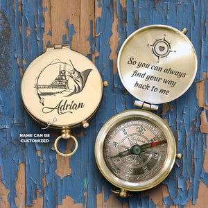 Personalised Engraved Compass - Fishing - To My Man - Back To Me - Augpb26010 - Gifts Holder