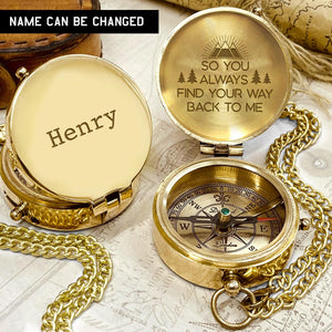 Personalised Engraved Compass - So You Always Find Your Way Back To Me - Augpb26007 - Gifts Holder
