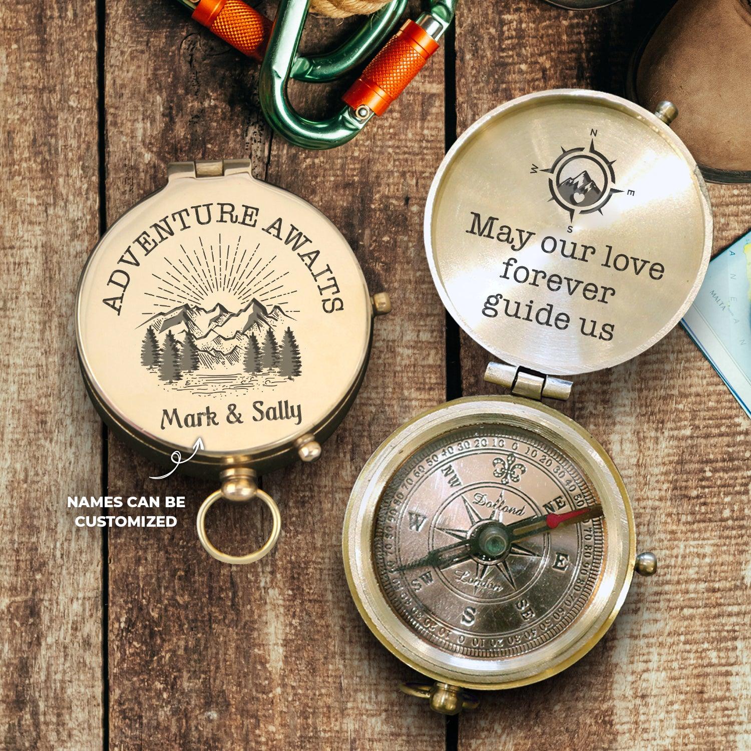 Personalised Engraved Compass - Travel - To My Future Husband - Future Wife - Adventure Awaits - Augpb24001 - Gifts Holder