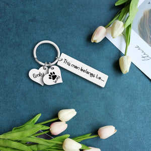 Personalised Engraved Keychain - Dachshund - To My Man - This Man Belongs To - Augkc26009 - Gifts Holder