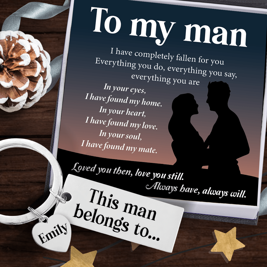 Personalised Engraved Keychain - Family - To My Man - I Have Completely Fallen For You - Augkc26015 - Gifts Holder