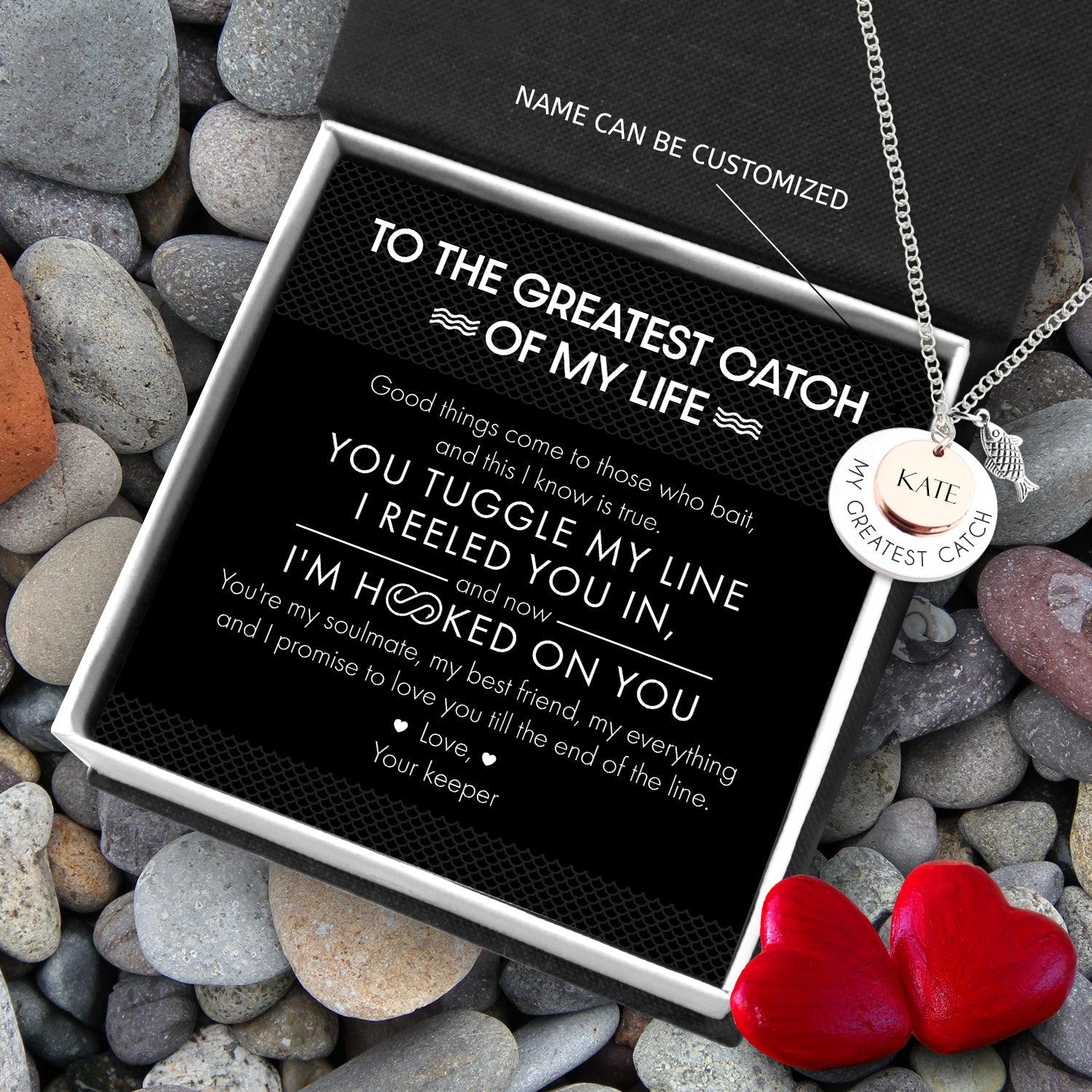 Personalised Fishing Double Round Pendants Necklace - Fishing - To The Greatest Catch - I Reeled You In - Augngb13004 - Gifts Holder