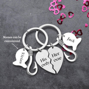 Personalised Fishing Heart Puzzle Keychains - Fishing - To My Girlfriend - You Are The Reel Love Of My Life - Augkbn13002 - Gifts Holder