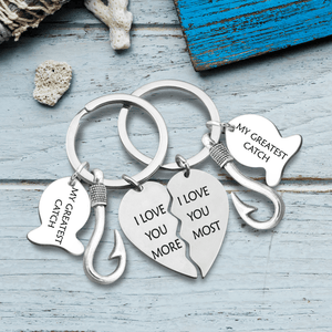 Personalised Fishing Heart Puzzle Keychains - Fishing - To My Man - I'll Love You Till The End Of The Life - Augkbn26002 - Gifts Holder