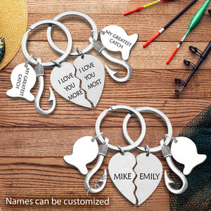 Personalised Fishing Heart Puzzle Keychains - Fishing - To My Man - I'll Love You Till The End Of The Life - Augkbn26002 - Gifts Holder