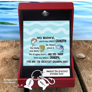 Personalised Fishing Hook Keychain - Fishing - To Grandpa - Hooked The Greatest Grandpa Ever - Augku20001 - Gifts Holder