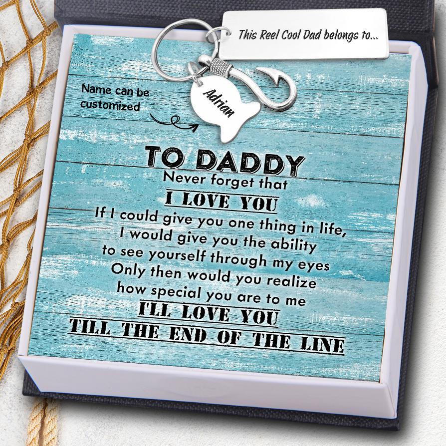 Personalised Fishing Hook Keychain - Fishing - To My Dad - This Reel Cool Dad Belongs To - Augku18001 - Gifts Holder