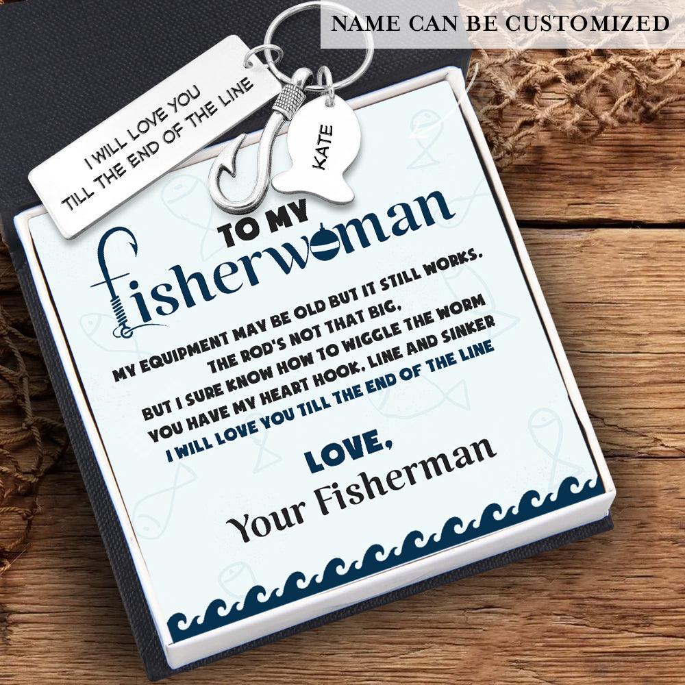 Personalised Fishing Hook Keychain - Fishing - To My Fisherwoman - You Have My Heart Hook - Augku13019 - Gifts Holder