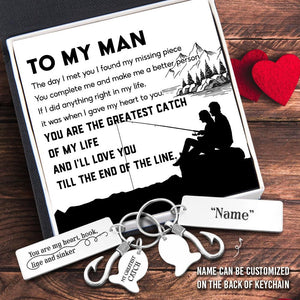 Personalised Fishing Hook Keychain - Fishing - To My Man - You Are The Greatest Catch Of My Life - Augku26009 - Gifts Holder