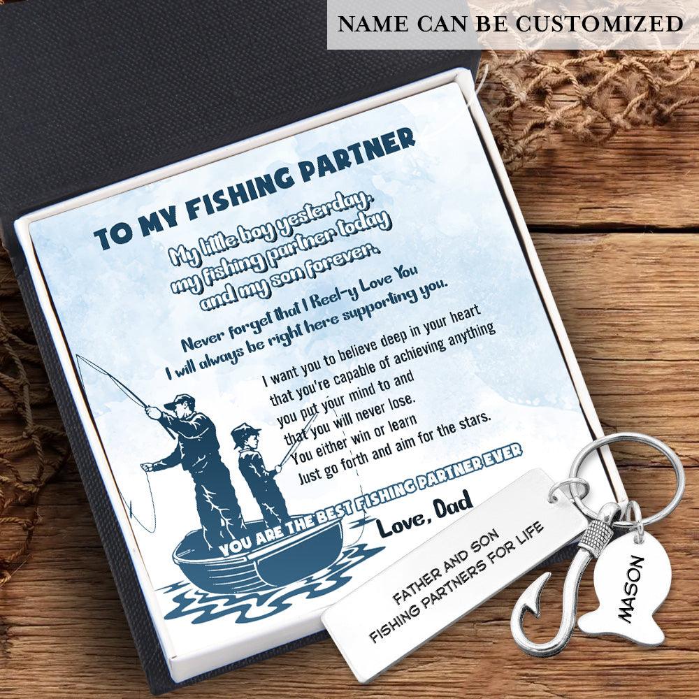 Personalised Fishing Hook Keychain - Fishing - To My Son - From Dad - You Are The Best Fishing Partner Ever - Augku16006 - Gifts Holder