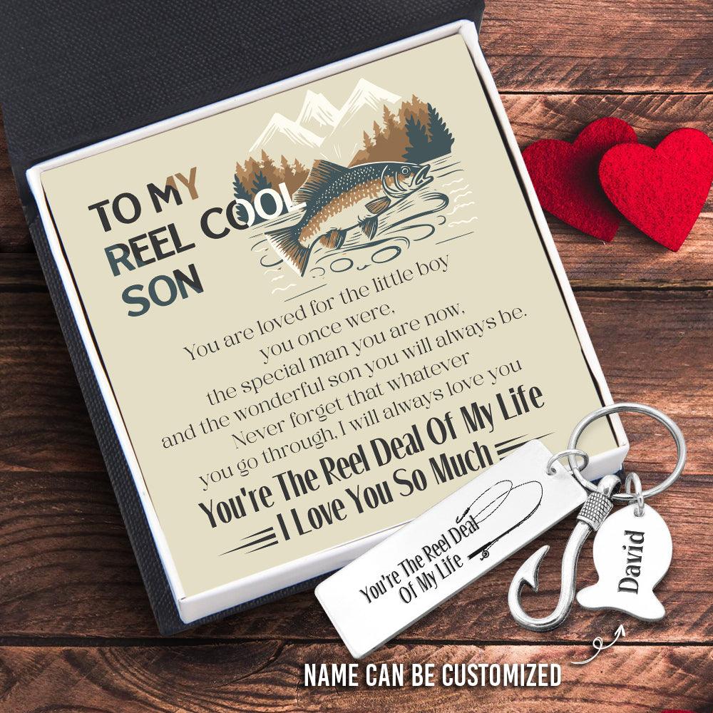 Personalised Fishing Hook Keychain - Fishing - To My Son - I Love You So Much - Augku16007 - Gifts Holder