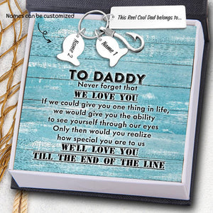 Personalised Fishing Hook Keychain - Fishing - To Our Dad - This Reel Cool Dad Belongs To - Augku18002 - Gifts Holder