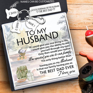 Personalised Fishing Hook Keychain - To My Husband - The Best Dad Ever - Augku14004 - Gifts Holder