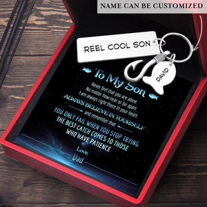 Personalised Fishing Hook Keychain - To My Son - From Dad - Always Believe In Yourself - Augku16002 - Gifts Holder