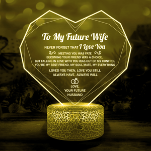 Personalised Heart Led Light - Family - To My Future Wife - You're My Best Friend, My Soulmate, My Everything - Auglca25003 - Gifts Holder