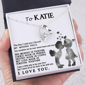 Personalised Heart Necklace - To My Girlfriend - You Complete Me By Your Warm Heart - Augnr13001 - Gifts Holder