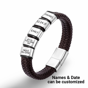 Personalised Leather Bracelet - Golf - To My Man - I Love You - Augbzl26008 - Gifts Holder
