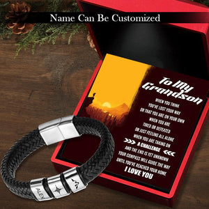 Personalised Leather Bracelet - Travel - To My Grandson - Your Compass Will Guide The Way - Augbzl22002 - Gifts Holder