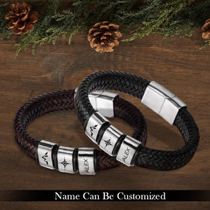 Personalised Leather Bracelet - Travel - To My Son - Your Compass Will Guide The Way - Augbzl16002 - Gifts Holder