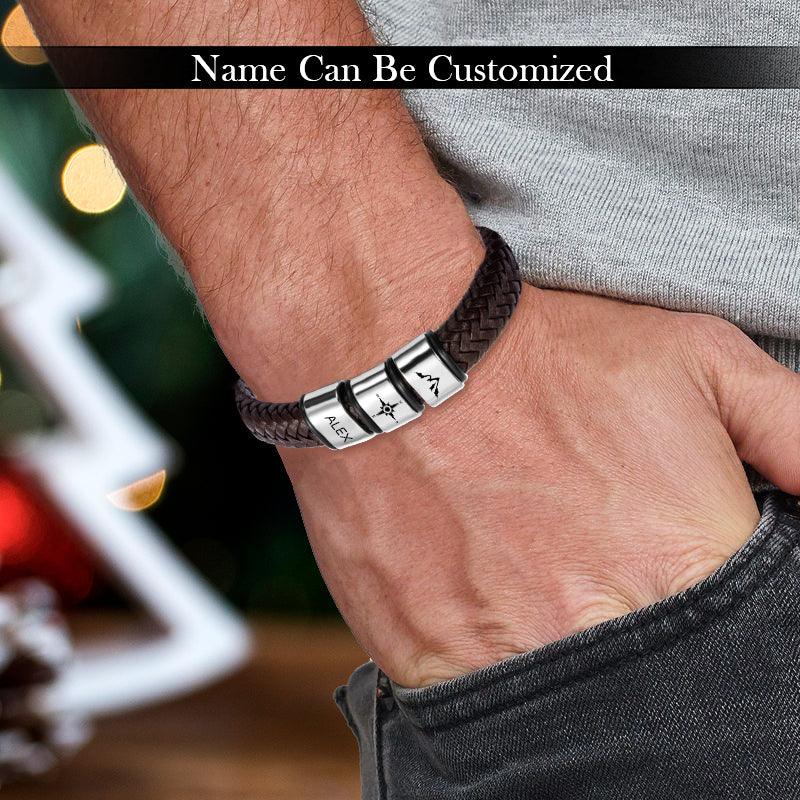 Men's Personalised Leather Bracelet