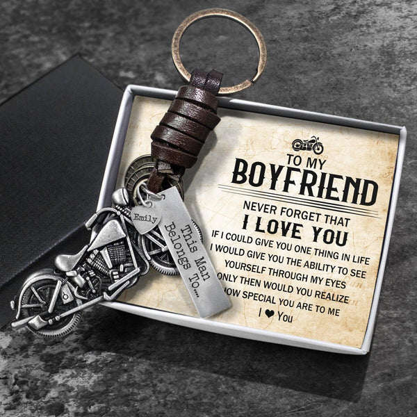 Personalised Motorcycle Keychain - Biker - To My Boyfriend - I Love Yo -  Gifts Holder