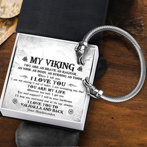 Personalised Norse Dragon Bracelet - Viking - To My Man - Brave As Ragnar - Augbzi26002 - Gifts Holder