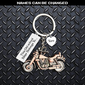 Personalised Old-School Motorcycle Keychain - Biker - To My Old Man - How Much You Mean To Me - Augkej26009 - Gifts Holder