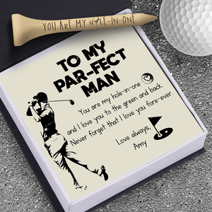 Personalised Wooden Golf Tee - Golf - To My Par-fect Man - I Love You To The Green And Back - Augah26003 - Gifts Holder