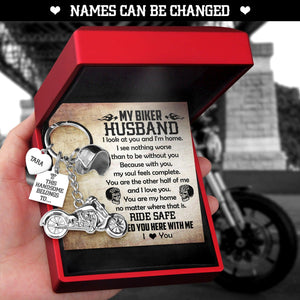 Personalized Classic Bike Keychain - Biker - My Biker Husband - We Love You - Augkt14007 - Gifts Holder