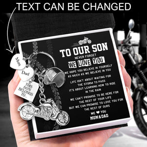 Personalized Classic Bike Keychain - Biker - To Biker Son - We Love You - Augkt16015 - Gifts Holder