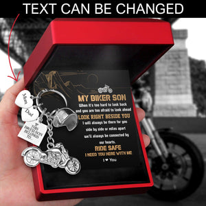 Personalized Classic Bike Keychain - Biker - To My Biker Son - I Love You - Augkt16005 - Gifts Holder