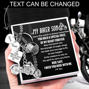 Personalized Classic Bike Keychain - Biker - To My Biker Son - I Love You - Augkt16008 - Gifts Holder