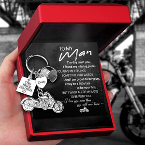 Personalized Classic Bike Keychain - Biker - To My Man - I Am Proud To Be Yours - Augkt26010 - Gifts Holder