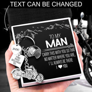 Personalized Classic Bike Keychain - Biker - To My Man - I Love You - Augkt26012 - Gifts Holder