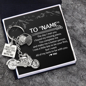Personalized Classic Bike Keychain - To My Husband - All Of My Lasts To Be With You - Augkt14002 - Gifts Holder
