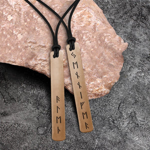 Personalized Couple Viking Rune Necklaces - My Awesome Viking Man - You Are My Life - Augncg26001 - Gifts Holder