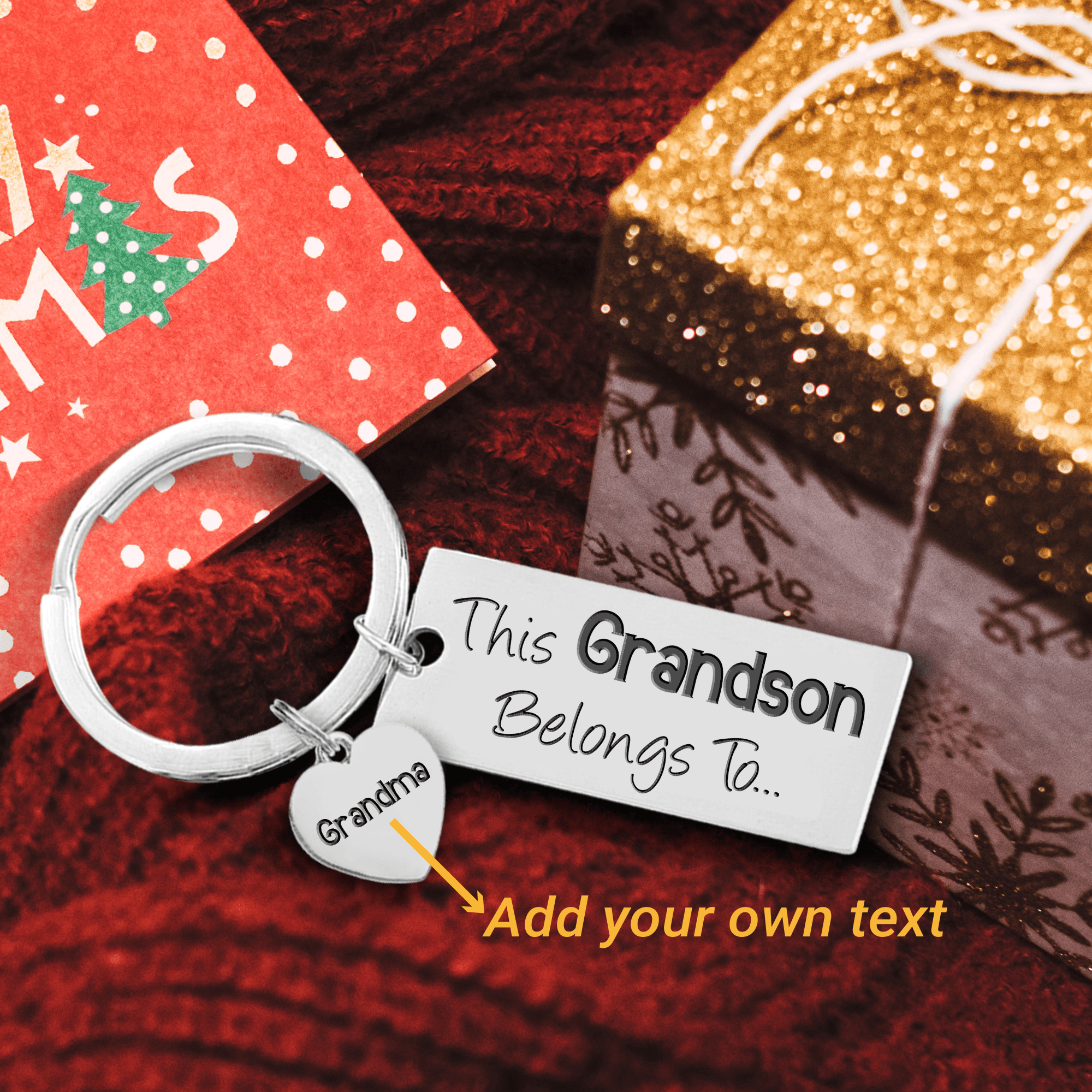 Personalized Engraved Keychain - Family - To My Grandson - I Love You - Augkc22001 - Gifts Holder