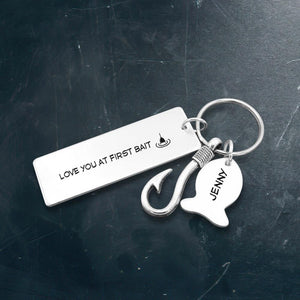 Personalized Fishing Hook Keychain - Fishing - To My Fisherwoman - I'll Love You Till The End Of The Line - Augku13018 - Gifts Holder