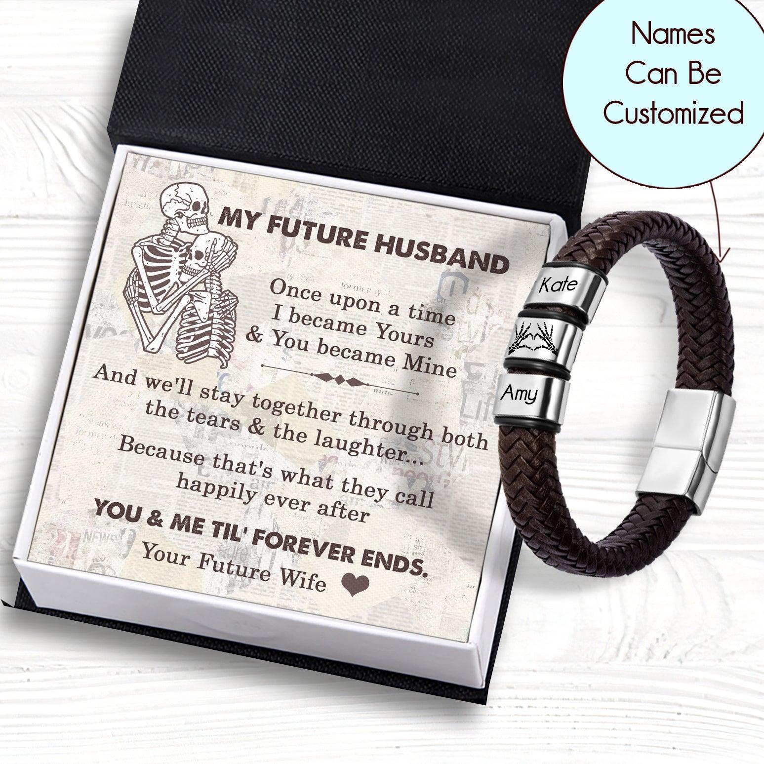 Personalized Leather Bracelet - Skull - To My Future Husband - You Became Mine - Augbzl24007 - Gifts Holder