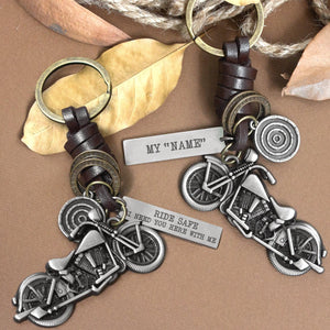 Personalized Motorcycle Keychain - Biker - To My Man - Ride Safe, I Need You Here With Me - Augkx26003 - Gifts Holder