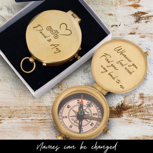 Personlised Engraved Compass - Biker - To Couple - Find Your Way Back To Me - Augpb26016 - Gifts Holder