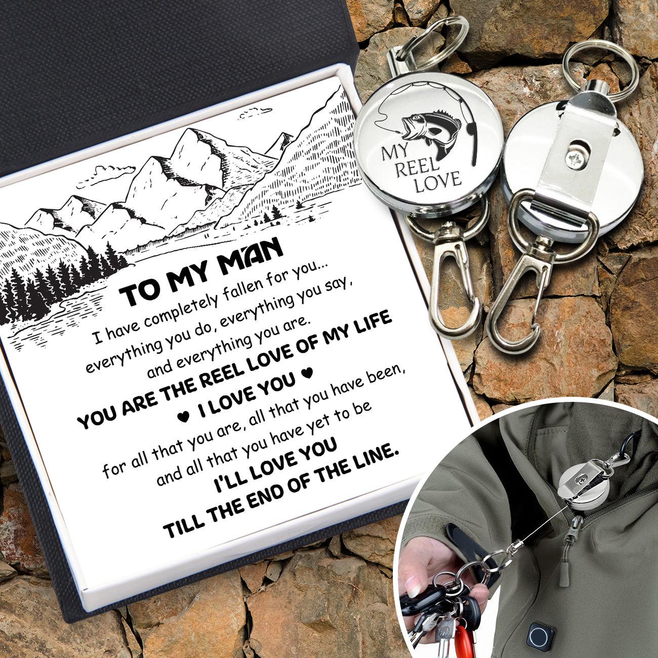 Retractable Pull Keychain - Fishing - To My Man - I Love You - Augkze26001 - Gifts Holder