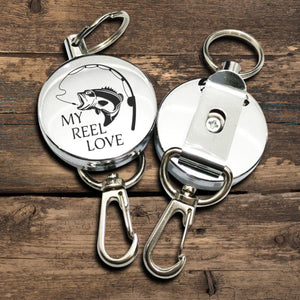 Retractable Pull Keychain - Fishing - To My Man - I Love You - Augkze26001 - Gifts Holder
