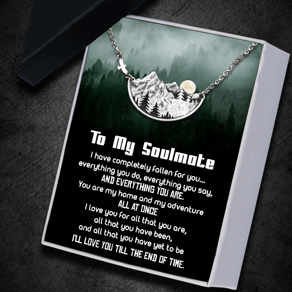 Retro Mountain Necklace - Travel - To My Soulmate - I'll Love You Till The End Of Time - Augnnh13001 - Gifts Holder