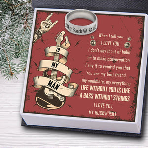 Rock 'N' Roll Ring - Guitar - To My Man - I Love You - Augri26006 - Gifts Holder